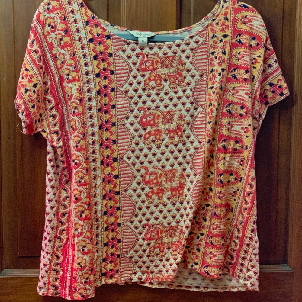 Lucky Brand Boho Patterned Tee